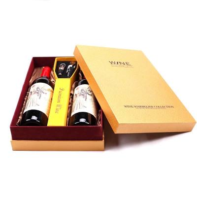 China Wine Box Recyclable Luxury Paper Shipping Cardboard Business Gift Box Customized Packaging Set for sale