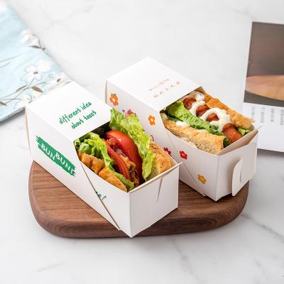 China Eco Friendly Recyclable Manufacturer Custom Sandwich Paper Box Packaging Takeout Food Box for sale