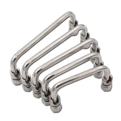 China LS506 U-shaped Door Stain Supply Stainless Steel Pull Handle Modern Carbon Steel Folding Mechanical Drawers Kitchen Cabinet Pulls for sale