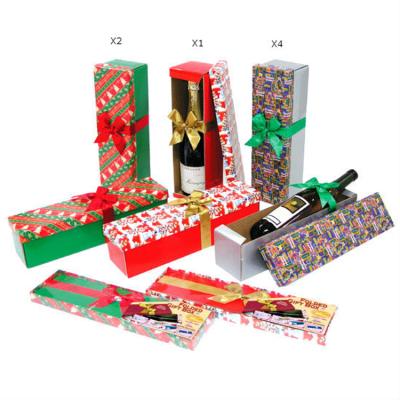 China Recyclable Factory Wholesale Custom Printing Decorative Gift Packaging Merry Christmas Wine Bottle Bag for sale