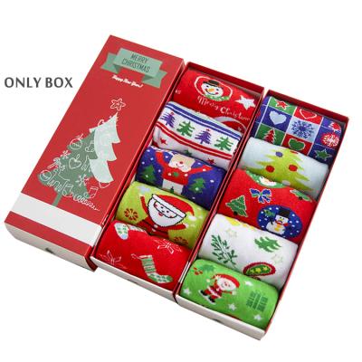 China Color Recyclable Customized Printed Design Recycle Christmas Storage Paper Socks Packaging Box for sale