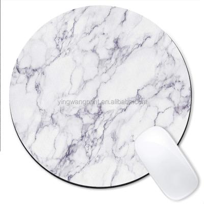 China Durable Manufacturer Logo Printable Custom Black White Marble Round Mouse Pad OEM for sale