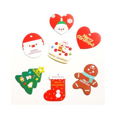 China Sustainable Custom Shape Printed Paper Christmas Shape Gift Paper Tags Hang Tags For DIY Decoration for sale