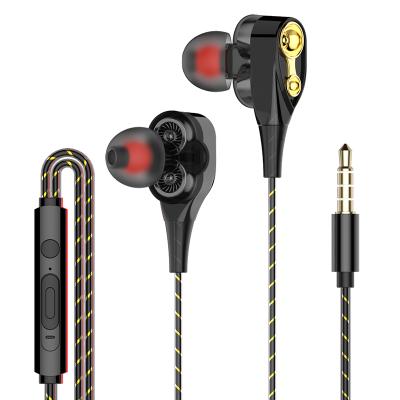 China New Product In-Ear Earbuds Earbuds Wired Earphone OEM Headset With MIC 3.5mm Dual Drive Hot Selling 2020 Cheapest Stereo Earphone Wired for sale