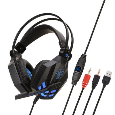 China Hot Selling Voice Control Gold Sky Gamer Earphones Gaming Headset 3.5Mm Earphone Headband With Microphone Led Gaming Headset Wholesale for sale