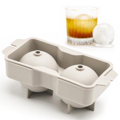 China Wholesale Stocked Ice Molds 2 in 1 Ice Ball Mold Non-BPA Silicone Ice Cube Trays with Lids for sale