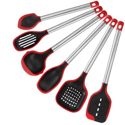 China Sustainable Silicon Nonstick High Quality Utensils Cooking Sets Kitchen Silicone Utensil Set 6 Pieces for sale