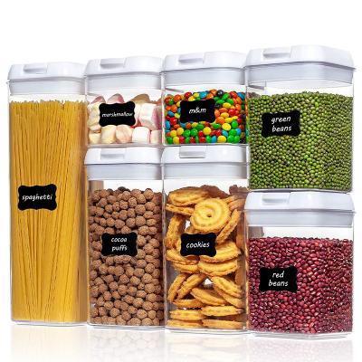 China Keeping Fresh 7 Pieces Pantry Organization And Storage For Food Cereal Airtight Storage Container Set For Kitchen for sale