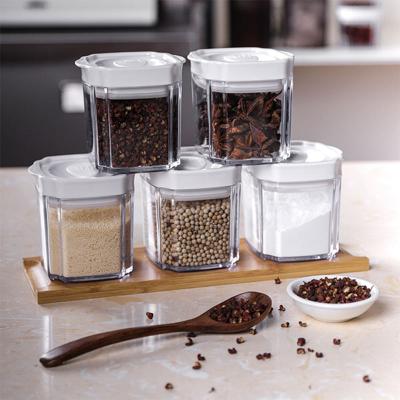 China Sustainable Plastic Kitchen Organizer Airtight Food Jars Storage Container Set Kitchen Storage Containers Box for sale