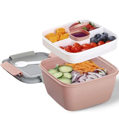 China Reusable 5 Compartment Microwavable Snacks Kids Bento Box For Kids Lunch Bpa Free for sale