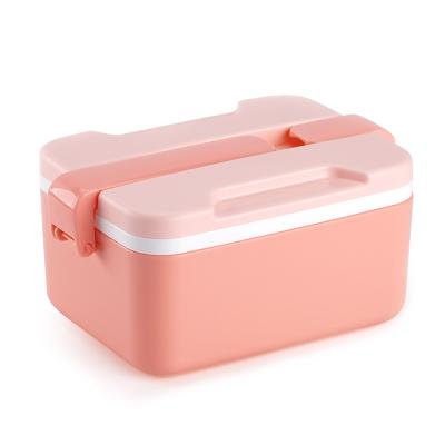 China Bento Box Bento Kids Lunch Premium Microwavable Box Of 2 Large Stackable Salad Containers With Fork for sale