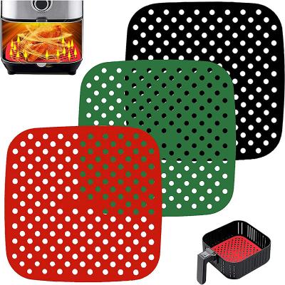 China 8.5 Inch Square Air Fryer Air Fryer Reusable Non-Stick Silicone Mat Eco-Friendly Liner for sale