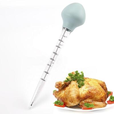 China 12 Inch Plastic Turkey Baster Chicken Meat Marinade Viable Injector With Cleaning Brush for sale