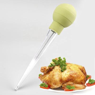 China Viable BBQ Accessories 2 Piece Plastic Poultry Marinade Flavor Injection Syringe Turkey Baster Set for sale