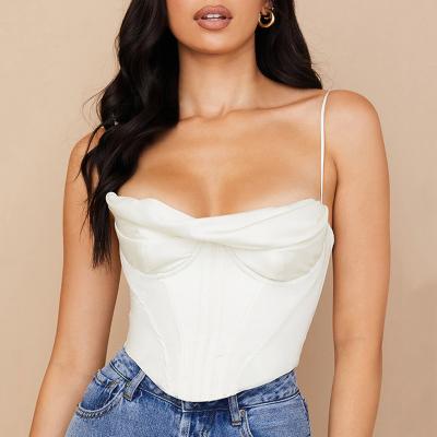 China 2022 New Arrivals Hot Selling Ladies Solid ColorHalter Camisole Anti-pilling Lace Up Camisole Off Shoulder Top Women for sale