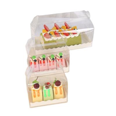 China Disposable Transparent Cupcake Packaging Boxes With Handle CHOOSE Gift Muffin Cupcake Dessert Mousse Clear Baking Box for sale