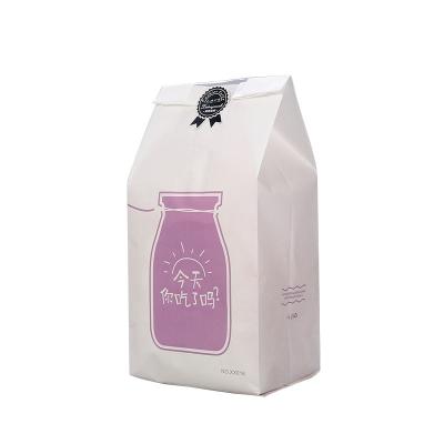 China Recyclable Custom Printed Kraft Paper Bag Food Packaging Bread Bag With Clear Window for sale