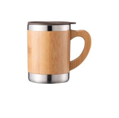 China Sustainable Wholesale Eco-Friendly Stainless Steel Coffee Travel Factory Bamboo Outdoor Mugs for sale