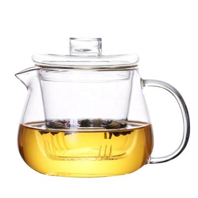 China Viable Hot Sale New Product High Borosilicate Glass Tea Maker Set Filter Heat Resistant Glass Teapot for sale