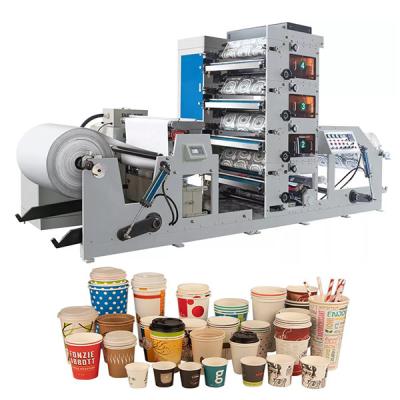 China Automático completo la taza de papel de la caja del cartón impresora la impresora de Flexo de 4 colores en venta