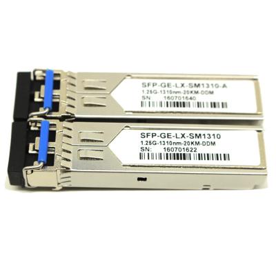 China FTTH FTTB FTTX Network SM Fiber Rs LR Dual SFP-WDM-20km-1310nm-1.25G LC Connector Module Optical Fiber Transceiver for sale