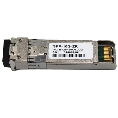 China Data Centra 1550nm Fiber Optic Dulplex Gigabit Ethernet Sfp-10g-zr 10g SFP 80km Module for sale