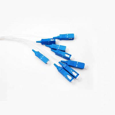 China Mini Steel Tube Type Telecommunication 1*8 Fiber Optic PLC Splitter With SC/UPC Connector for sale