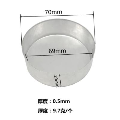 China 9.7g/piece made in china to wash oxidizable white candle aluminum cup 70*20*0.5mm for sale