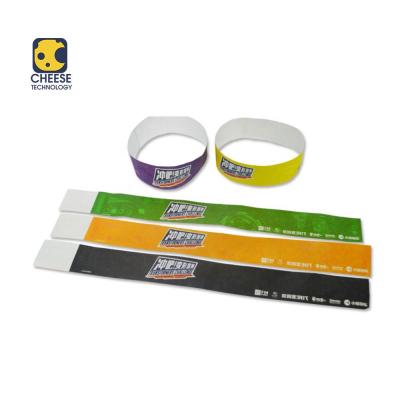 China TyvekPaper Printing 13.56MHz Paper Wristband Disposable Custom Event RFID Wristbands for sale