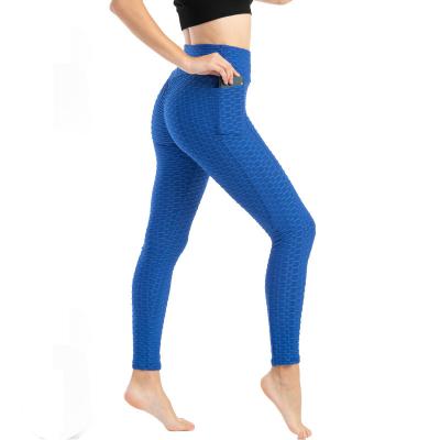 China Antibacterial Hip Antibacterial High Elastic Lift Sweat Pants Yoga Bubble Bubble Fitness Pants Slim Leggings Women Wholesale for sale