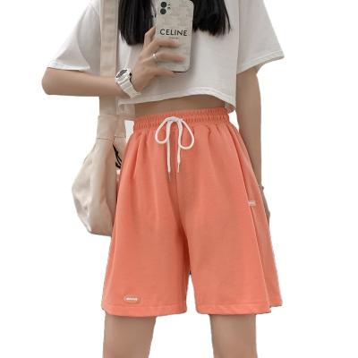 China Anti-wrinkle sports shorts women's 2022 summer high waist line wide leg pants loose five points thin outer wear casual pants for sale