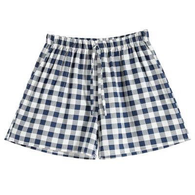 China Anti-wrinkle 2022 new casual summer women's wear outer shorts plus size summer plaid pants all-match wide-leg pants factory direct supply for sale