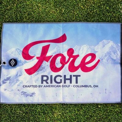 China Custom Design QUICK DRY Printed Sublimation Microfiber Waffle Weave Magnet Super Absorbent Golf Towel for sale