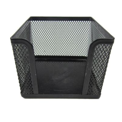 China Metal Small Black Mesh Office Stationery Work Color Note Holder Notepad Paper Holder for sale