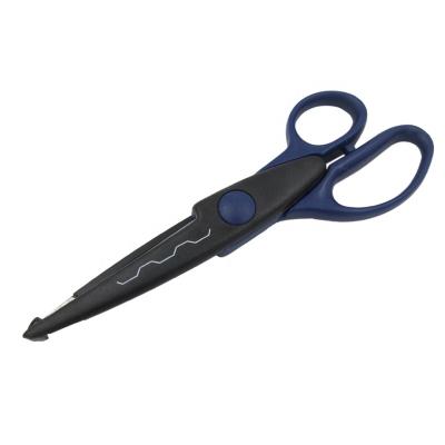 China Fabric /Sewing Shears High Quality Rubber Handle Paper Cutting Office Used Craft Scissors Wave Lace for sale