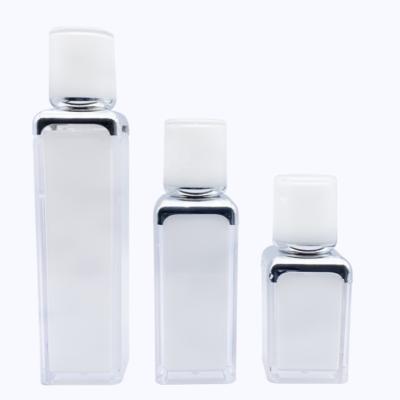 China Cosmetic supplier luxury cosmetic packaging design for custom pump lotion bottles 100ml with square acrylic bottles for sale