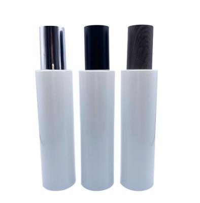 China High Quality 120ml White Glass Cosmetics Toner Bottles With Lid for sale