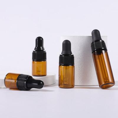 China Mini Cosmetics Cosmetics Packaging Glass Set For Custom 5ml Glass Bottle Serum With Amber Glass Dropper Bottle for sale