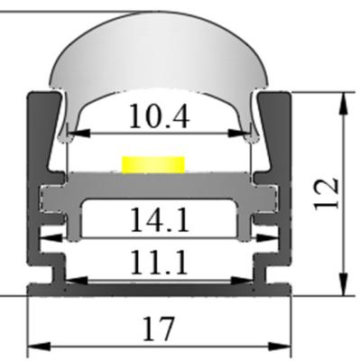 China New design decorations 17x12mm lens PC cover 6063 aluminum t5 bar 120 degree angle led extrusion profile for sale