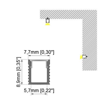 China Decorations Customized Aluminum Alloy 6063 LED Surface Mounted Aluminum Profile For SMD LED Strip Light Aluminum Extrusion for sale