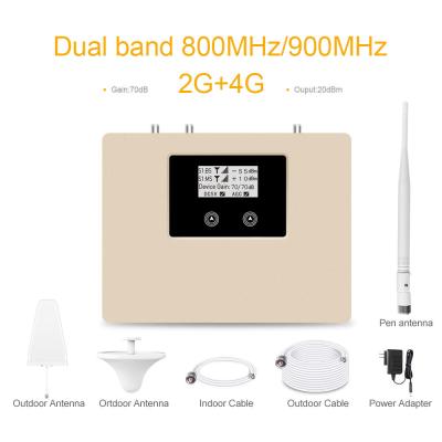 China 800-GSM+4G 70dB Gain Dual Band GSM Booster 4G LTE Mobiele netwerkherhaler Te koop