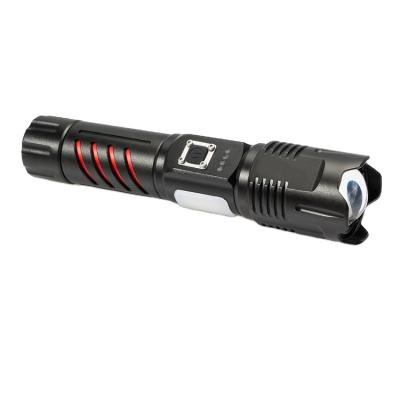 China Outdoor Zoomable Camping Flashlight Hand LED Torch Light Waterproof Defensive Focus Super Bright Tactical Flashlight for sale