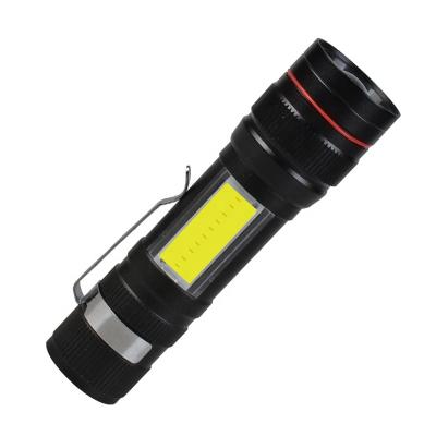 China Titanium Rechargeable Camping Zoom 14500 Battery Flashlight 14500 LED Flashlight Torch Light Use AA/14500 Battery Flashlight for sale