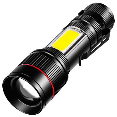 China Titanium Rechargeable Camping Zoom 14500 Battery Flashlight 14500 LED Flashlight Torch Light Use AA/14500 Battery Flashlight for sale