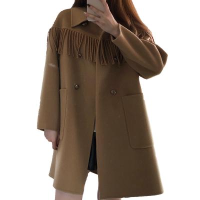 China Breathable Tassels OEM Customized Wholesale Women Cashmere Parka Winter Coats For Ladies Women for sale