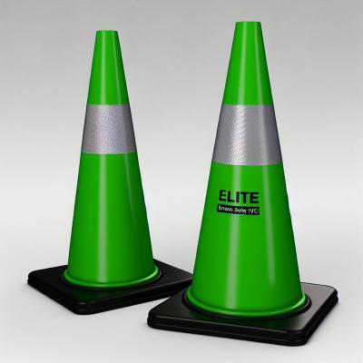 China Seguridad verde de élite PVC Cone de tráfico Marcación de la carretera Áreas peligrosas Mejor visibilidad en venta