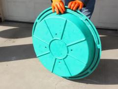 Eco Friendly Lawn Manhole Cover For Garden Green Plate FRP SMC 600mm