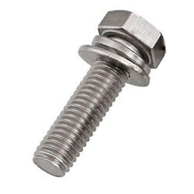 China Stainless Steel Hex Sems Screw 1/4-20 With Gasket Hex Head Grade 8.8 Sems Screw for sale