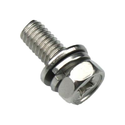 China Stainless steel sems high tensile hexagon stainless steel ss304/306 head screw for sale