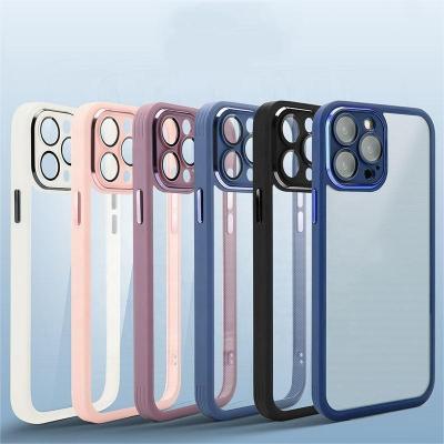 China Luxury Shockproof Camera Protective Lens Metal Back Cover For iPhone 13 PC Cell Phone Clear Acrylic Case For iPhone 12 Pro Max for sale